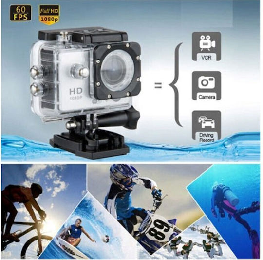 0600K-008S Action Camera Full HD (1080p) Υποβρύχια (με Θήκη) με Οθόνη 1.5" Μαύρη