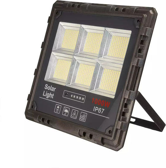 Jortan Στεγανός Ηλιακός Προβολέας LED 1000W Ψυχρό Λευκό 6000K με Τηλεχειριστήριο IP67