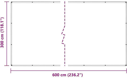 vidaXL Αδιάβροχος Μουσαμάς 140gr/m² 6x3μ. Ελαφρού Τύπου Διάφανος