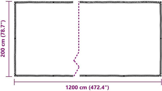 vidaXL Wasserdicht Plane 140gr/m² 12x2m. Licht Typ Transparent