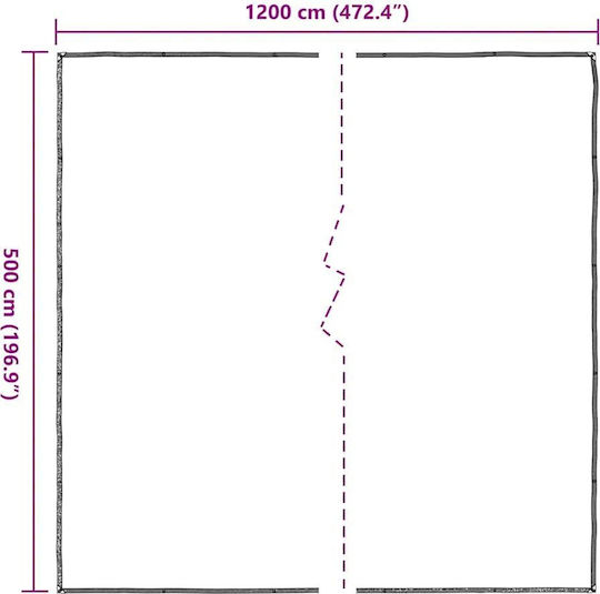 vidaXL Wasserdicht Plane 140gr/m² 12x5m. Licht Typ Transparent