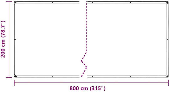 vidaXL Waterproof Tarpaulin 140gr/m² 8x2m. Light Type Transparent