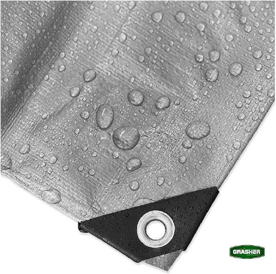 Grasher Waterproof Tarpaulin 190gr/m² 4x3m. Heavy Duty Gray