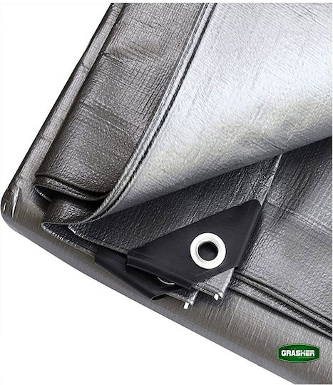 Grasher Waterproof Tarpaulin 190gr/m² 8x6m. Heavy Duty Gray