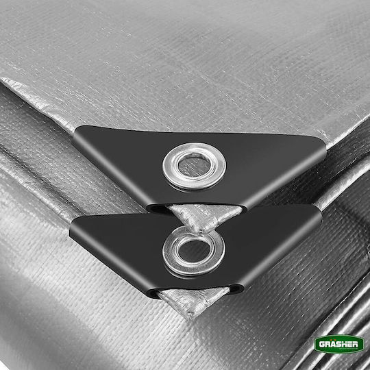 Grasher Αδιάβροχος Μουσαμάς 190gr/m² 12x6μ. Βαρέως Τύπου Γκρι