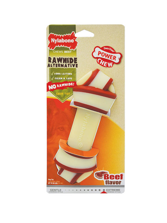 Nylabone Rawhide Alternative Bone Toy Dog Chewable with Flavor Beef Large 1pcs