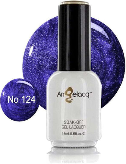 Angelacq Ημιμόνιμο Βερνίκι Νυχιών 124 Heliotrope με Glitter 15ml