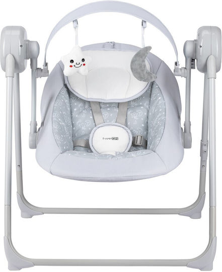 FreeOn Electric Relax pentru Bebeluși Leagăn Snuggy Swing cu Muzică Light Grey Stars pentru Copil până la 9kg