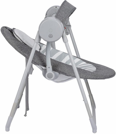 FreeOn Elektrisch Baby Relax Schaukel Snuggy Swing mit Musik Dark Grey Lines für Kind bis 9kg