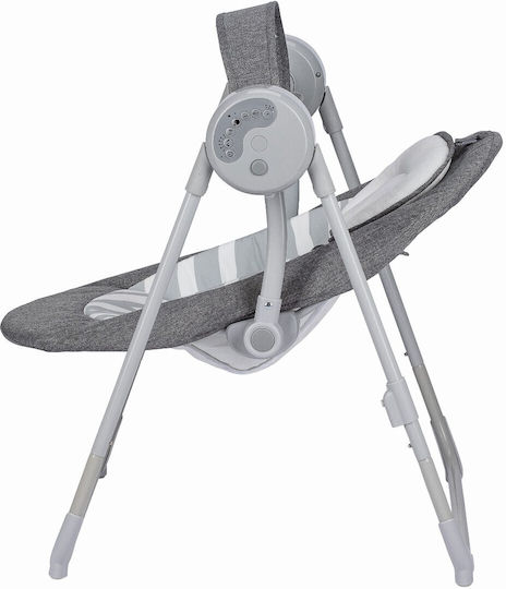 FreeOn Elektrisch Baby Relax Schaukel Snuggy Swing mit Musik Dark Grey Lines für Kind bis 9kg