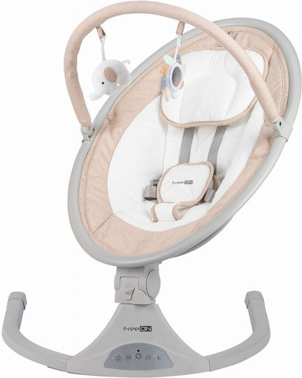 FreeOn Електрически Релакс Бебе Elite Swing с Музика Бежов за Дете до 9кг