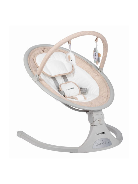 FreeOn Електрически Релакс Бебе Elite Swing с Музика Бежов за Дете до 9кг