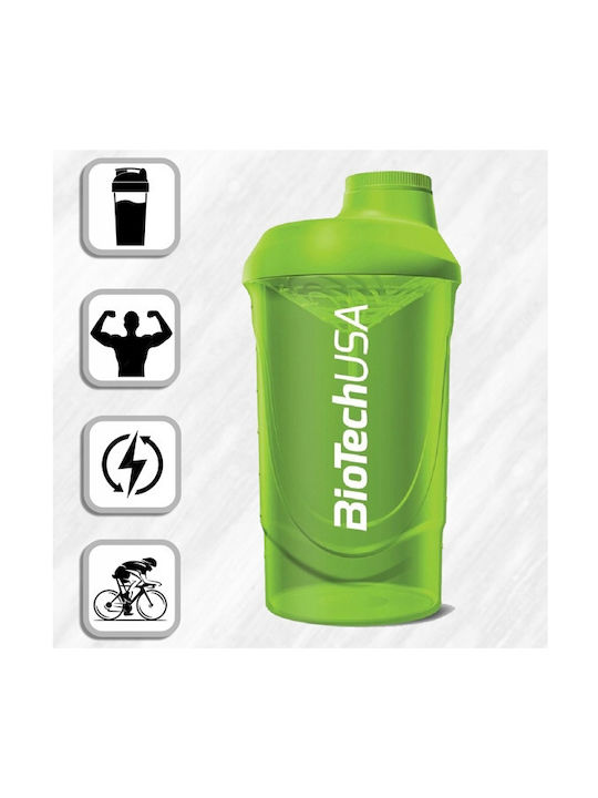 Biotech USA Plastic Protein Shaker 600ml Green