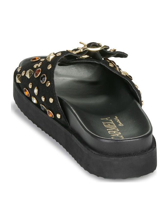 Carmela Leather Women's Flatform Sandals Black
