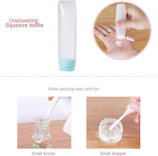 Set Recipiente Cosmetice Tecos Material Plastic Albastru 9 Piese Kit Ideal pentru Călătorii