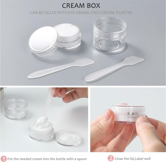 Set de Containere Cosmetice Tecos Material Plastic Transparent 9 Piese Kit Ideal pentru Călătorii