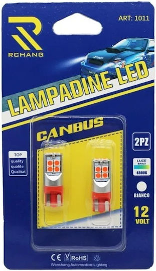 Rchang Лампи Автомобила T10 Canbus LED Червено 12V 1бр
