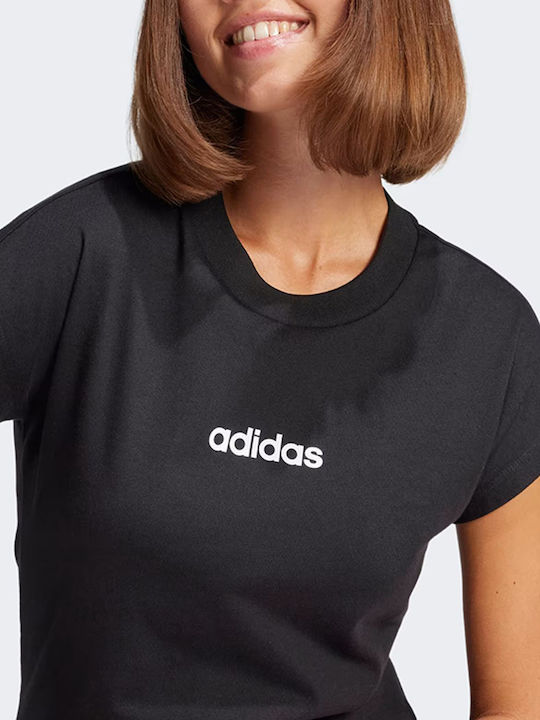 Essentials Linear Damen T-Shirt Schwarz