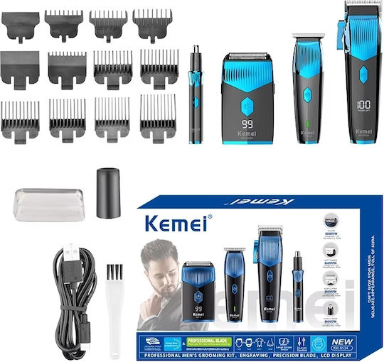 Kemei Wiederaufladbar Haarschneidemaschine Blau