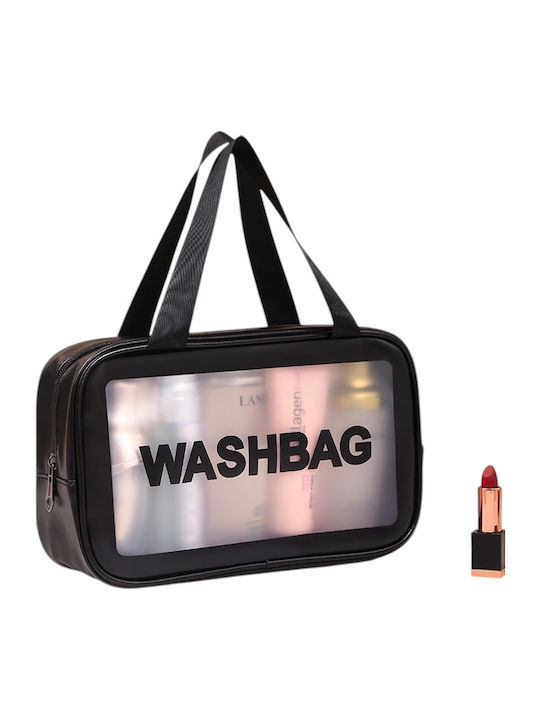Travel Cosmetic Bag Set Tecos 6 Different Sizes Waterproof Black