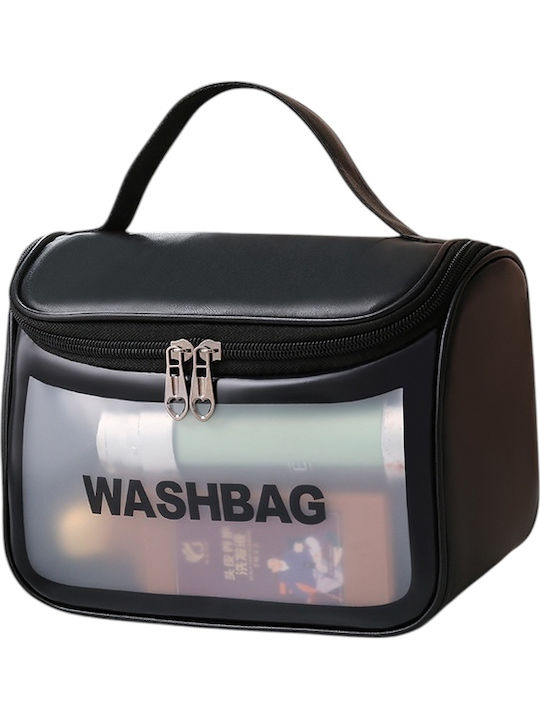 Travel Cosmetic Bag Set Tecos 6 Different Sizes Waterproof Black