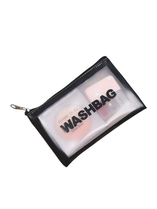Travel Cosmetic Bag Set Tecos 6 Different Sizes Waterproof Black