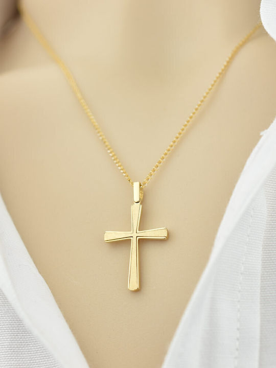 Goldjewels Women's Gold Cross 14K Double Sided