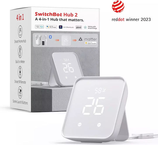 Switchbot Hub 2 Умен хъб Wi-Fi / Bluetooth / IR Съвместим с Google Home, Apple HomeKit, Alexa, IFTTT & Matter