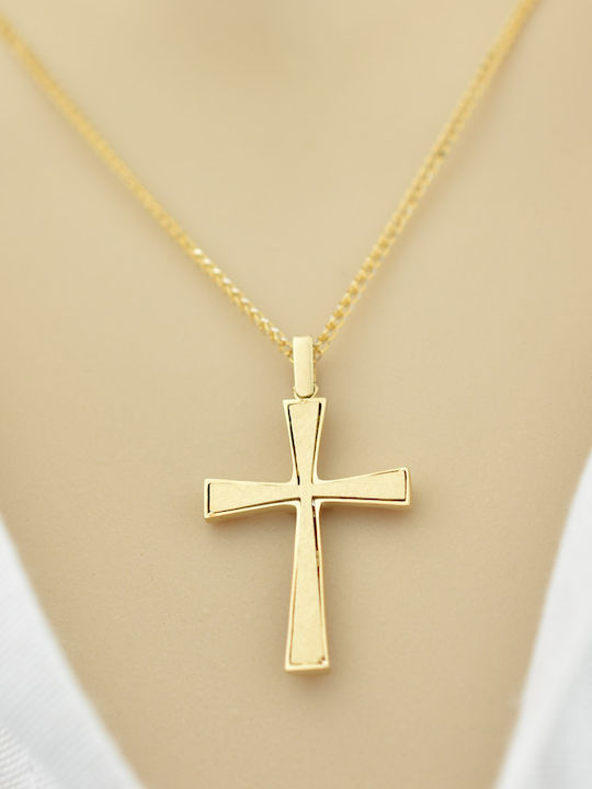 Goldjewels Women's Gold Cross 14K Double Sided