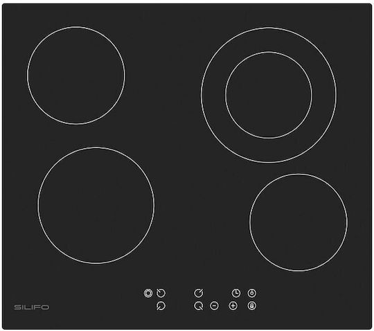 Set Cuptor Sf6855boi Inox 76lt + Plită Ceramică Sf6822hv5 + Hota Sf6610 Negru Control Silifo