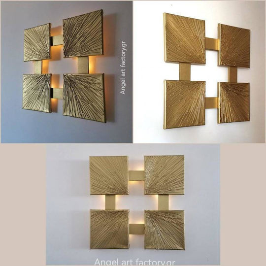 Vier-Teiliges Gemälde "Goldener Luxus" Licht