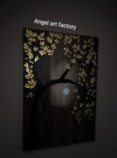 Tree Painting with Embossed Leaves