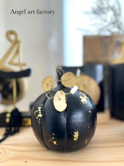 Decorative Ceramic Pumpkin Gold & Black