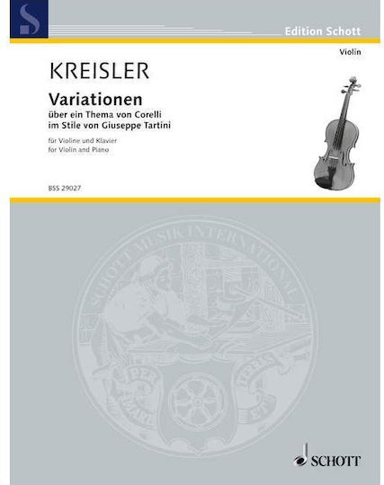 Schott Kreisler - Variations On A Theme by Corelli in F Major pentru Vioară / Pian