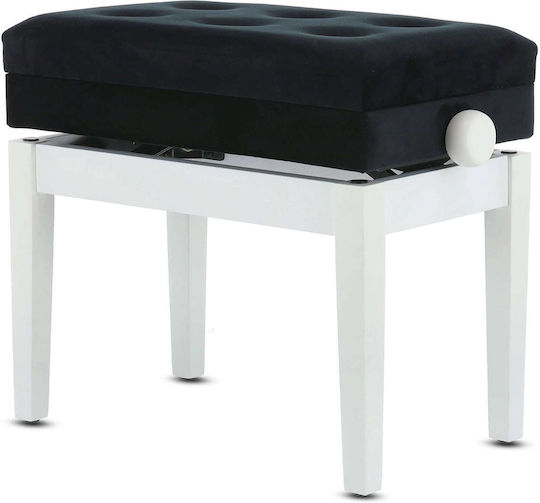 Gewa Piano Bench Deluxe Compartment Σκαμπό Πιάνου Ρυθμιζόμενο White Matt Μ57xΠ35xΥ52-61cm