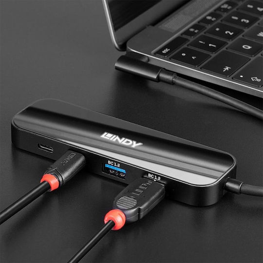 Lindy Hub 4 Θυρών USB 3.2 με σύνδεση USB-C