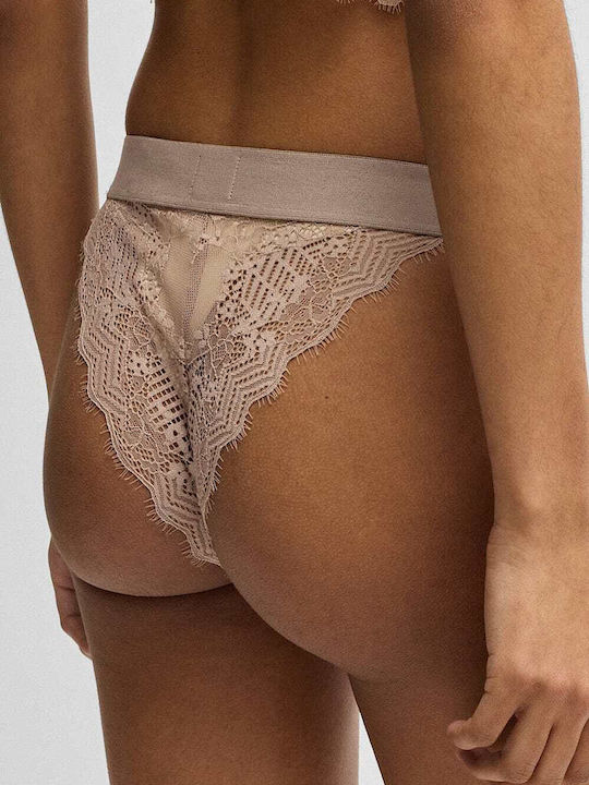 Дамско Слип с дантела Beige
