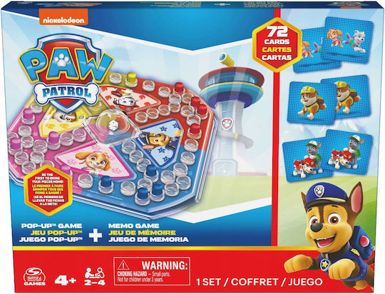 Brettspiel Paw Patrol - Memory & Pop Up für 2-4 Spieler 4+ Jahre Spin Master