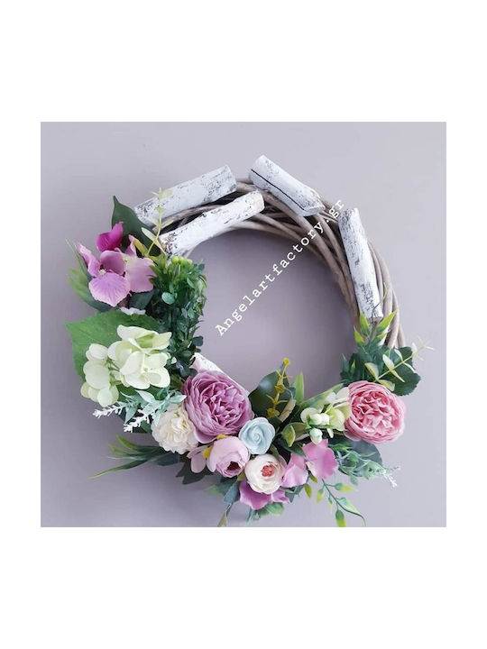 Decorative Wreath "Grey Pastel Flowers"