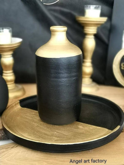 Keramikvase Luxus Gold-Schwarz