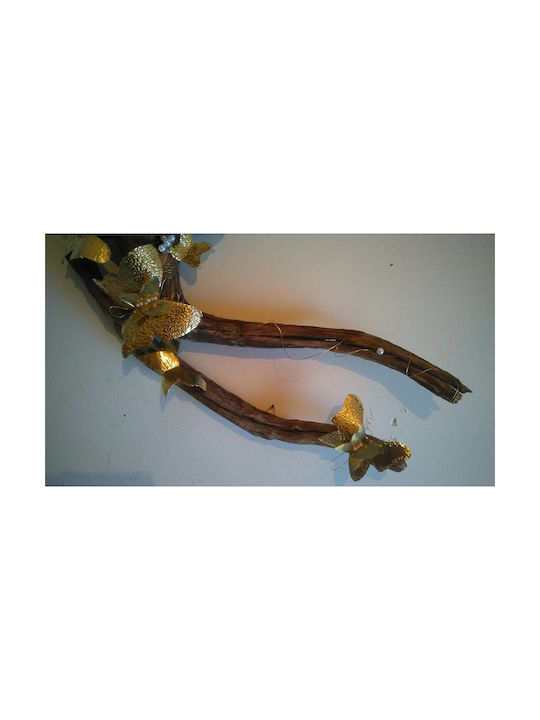 Wandmontierte Goldene Schmetterlinge aus Holz