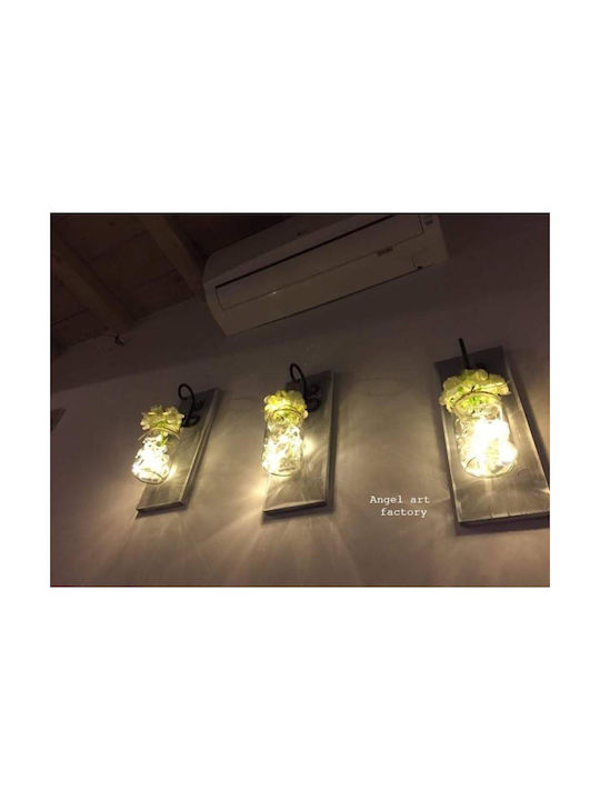 Decorative Wooden Wall-Mounted "Jar" Seashells Light