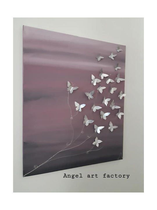 Schmetterling Silber Leinwand