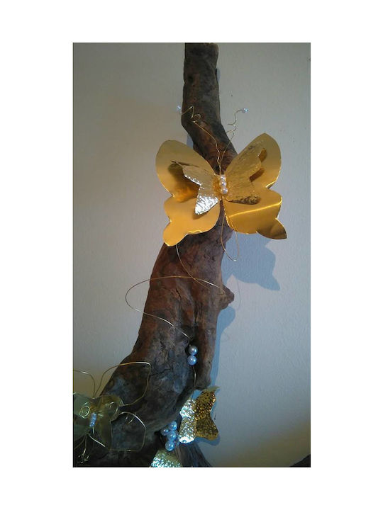 Wandmontierte Goldene Schmetterlinge aus Holz