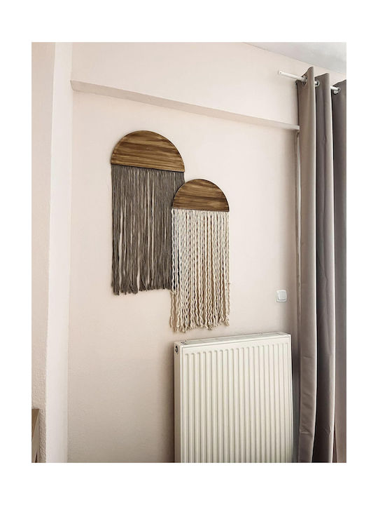 "Macrame Set" Wall Hanging Wooden Semi-Circles with Tassels