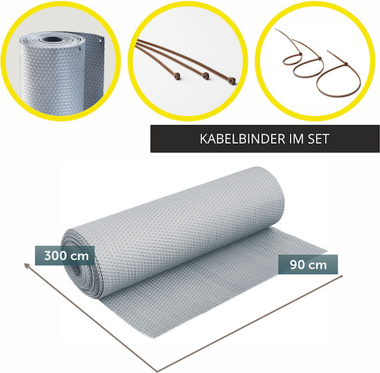 Kadax Διαχωριστικό Σκίασης Γκρι 0.9x3m