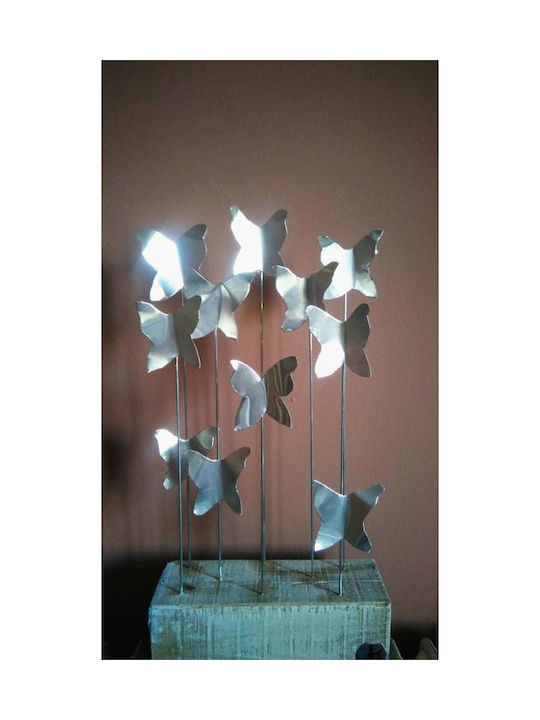 Wooden Base "Metal Butterflies"