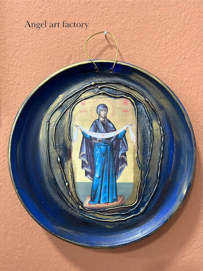 Keramikteller-Ikone "Panagia Platytera"