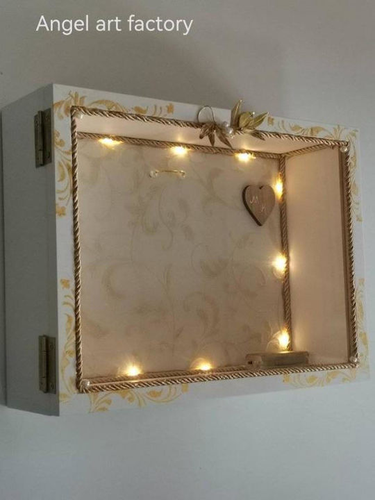 Barock Hochzeitskronen-Hülle Wand Rechteck Hölzernes Weiße 30x40cm AAF_1384