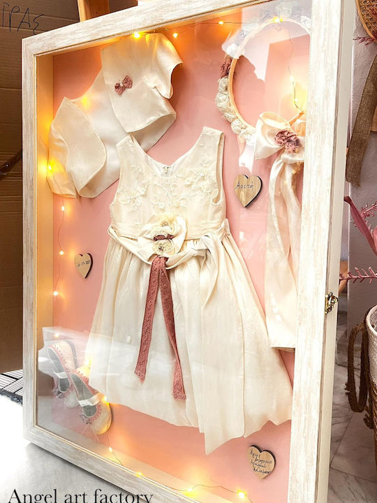 Hanging Wedding Crown Case "Beige-Grey" Baptismal